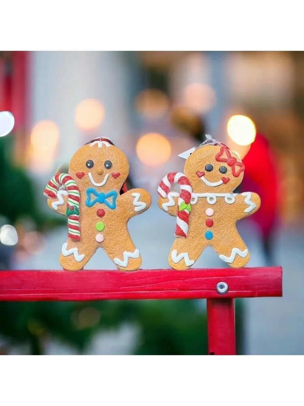 Gingerbread Peppermint Cookies 5 Inch Candy Cane Boy Girl Ornament Candyland Lot